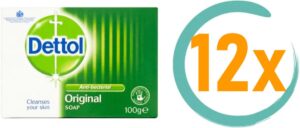 12-Stuks-Dettol-Anti-bacteriele-Handzeep-blok-100g-voordeelpakket.jpg Dettol Anti-bacteriële Zeeptablet 12 stuks x 100g